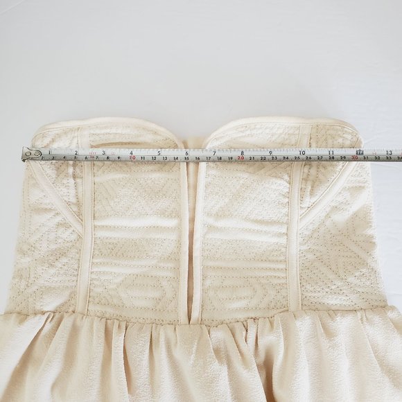 Elegant Cream Strapless Dress - Picture 8 of 10